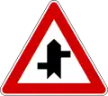 Offset side roads with priority, first to the left (also used )