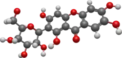 Chemical structure of mangiferin 3D