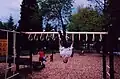 Hanging from monkey bars