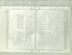Two white pages with Arabic-script Azerbaijani text on it