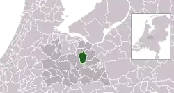 Highlighted position of Soest in a municipal map of Utrecht