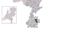 Highlighted position of Heerlen in a municipal map of Limburg
