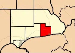 Location in Hardin County