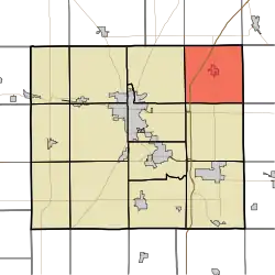 Location of Van Buren Township in Grant County