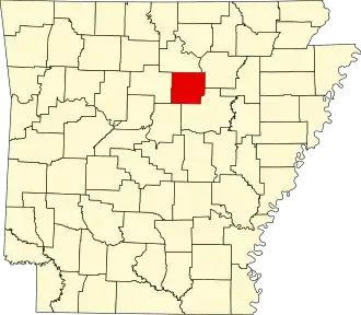 Map of Arkansas highlighting Cleburne County