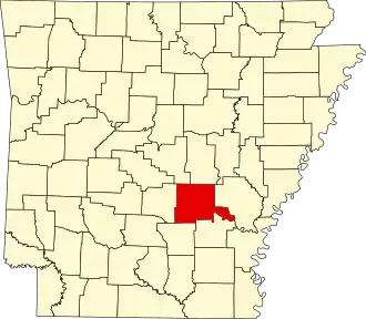 Map of Arkansas highlighting Jefferson County