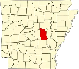 Map of Arkansas highlighting Lonoke County