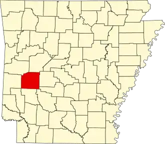 Map of Arkansas highlighting Montgomery County