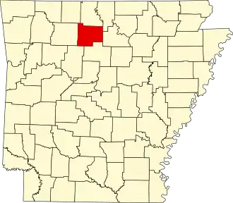 Map of Arkansas highlighting Searcy County