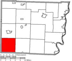 Location of Somerset Township in Belmont County