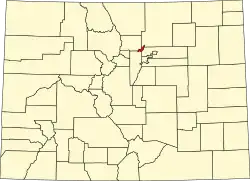 State map highlighting City and County of Broomfield