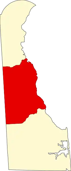 Map of Delaware highlighting Kent County