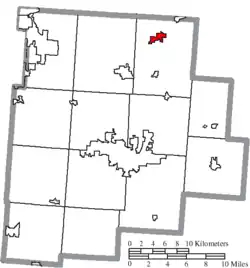 Location of Millersport in Fairfield County