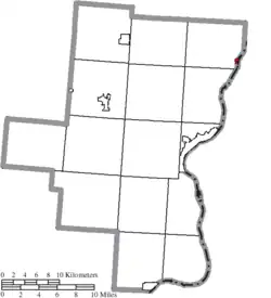 Location of Cheshire in Gallia County