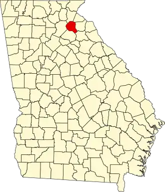 Map of Georgia highlighting Banks County