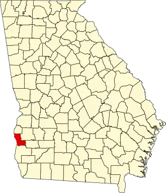 Map of Georgia highlighting Clay County