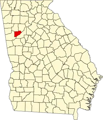 Map of Georgia highlighting Douglas County
