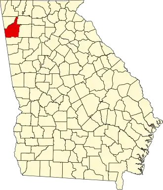 Map of Georgia highlighting Floyd County