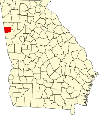 Map of Georgia highlighting Haralson County