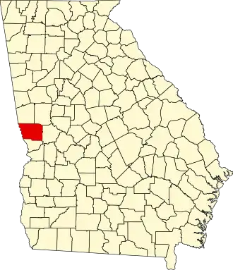 Map of Georgia highlighting Harris County