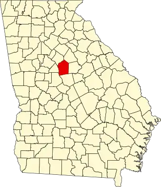 Map of Georgia highlighting Jasper County