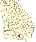 Map of Georgia highlighting Lanier County