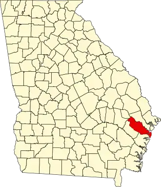 Map of Georgia highlighting Liberty County