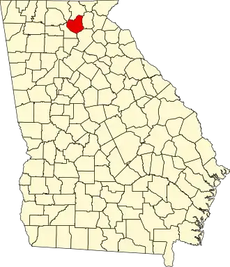 Map of Georgia highlighting Lumpkin County