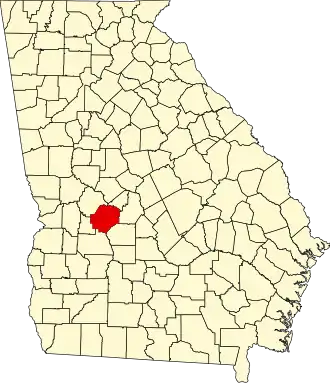 Map of Georgia highlighting Macon County