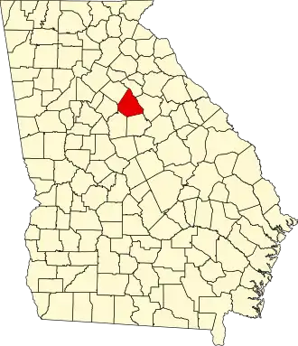 Map of Georgia highlighting Morgan County