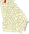Map of Georgia highlighting Murray County