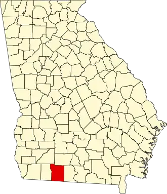 Map of Georgia highlighting Thomas County