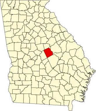 Map of Georgia highlighting Wilkinson County