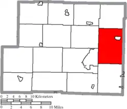 Location of Green Township in Harrison County