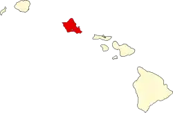 State map highlighting Honolulu County