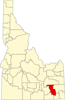 Map of Idaho highlighting Bannock County
