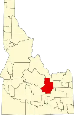 Map of Idaho highlighting Butte County