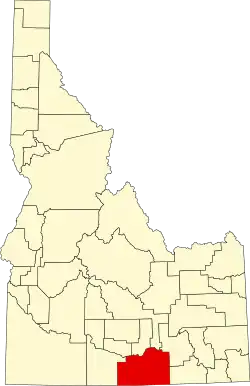 Map of Idaho highlighting Cassia County