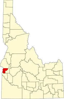 Map of Idaho highlighting Payette County