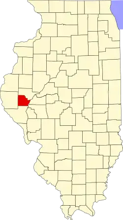 Map of Illinois highlighting Brown County