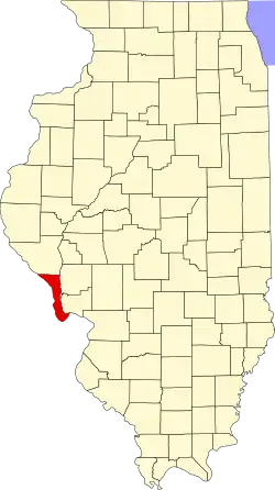 Map of Illinois highlighting Calhoun County
