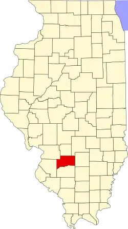 Map of Illinois highlighting Clinton County