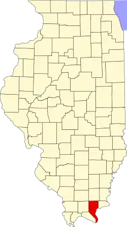 Map of Illinois highlighting Pope County