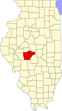 Map of Illinois highlighting Sangamon County