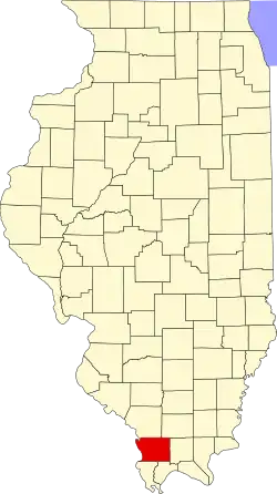 Map of Illinois highlighting Union County