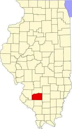 Map of Illinois highlighting Washington County