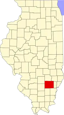 Map of Illinois highlighting Wayne County