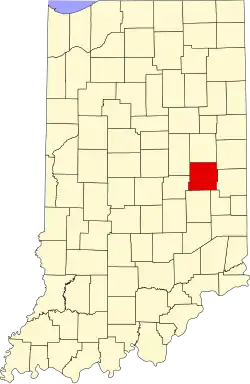 Map of Indiana highlighting Henry County