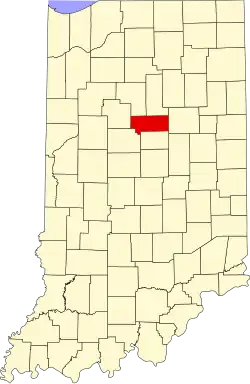 Map of Indiana highlighting Howard County