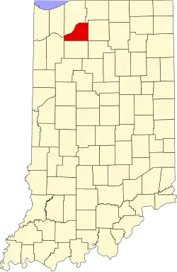 Map of Indiana highlighting Starke County